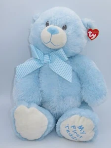 Peluche TY Classic Sweet Baby Blue My First Teddy Bear 19" 2012 NUEVO a rayas de peluche - Imagen 1 de 7
