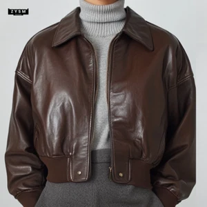 Trendy Oversized Leather Jacket for Women - Lightweight Design - Multiple Sizes - Picture 1 of 7