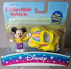 Vintage Disney Mickey Mouse Figure Car Die Cast Metal Collectible Mattel NIB NOS - Picture 1 of 20