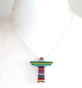 Sobral Pop Art Stripes Christ Redeemer Artist Made Pendant Sterling Necklace - Picture 1 of 7