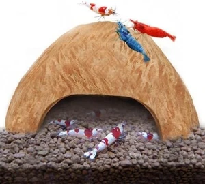 Coconut Aquarium Shrimp Cave, Small Fish Tank Aquarium Decorations Accessories, - Picture 1 of 12