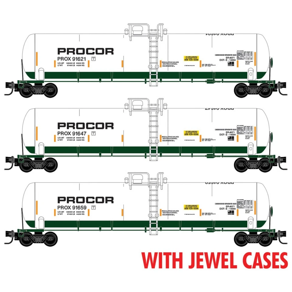Micro Trains ~ N Scale 53' General Service Tank Cars ~ Procor 3 Pack ~ 98300234 - Image 1 of 1