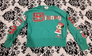 Disneyland Minnie Mouse Pullover Sweatshirt Girls Holiday Christmas Sz Medium M - Picture 1 of 7