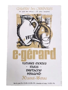 E. GEREARD . Affiche Exposition peinture Vintage . Paris Bretagne Périgord ... - Bild 1 von 2