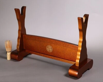 Japanese Samurai Sword Rack Stand Tokugawa Crest Mitsuba Aoi Makie KATANA-KAKE - Image 1 of 4