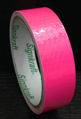 Pink Reflective Tape Hi Vis Visibility Decal Vehicle Motorcycle Fluroscent Peel - Image 1 of 4