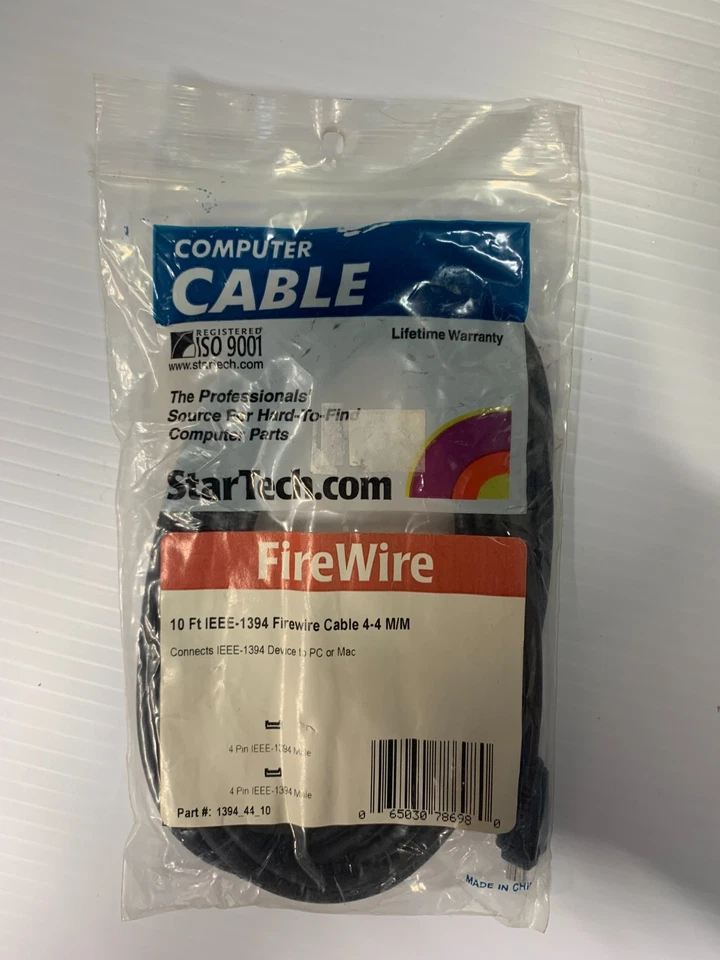 StarTech 10ft IEEE-1394 Firewire Cable 4pin to 4pin M/M - Image 1 of 1