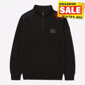 Caterpillar Esencial 1/4 Cremallera Clásico Hombre Trabajo Informal Sudadera - Picture 1 of 4