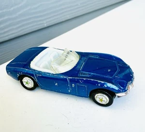 Vintage 1970s Playart Toyota 2000GT Convertible Blue 1/64 Scale White Interior - Picture 1 of 6