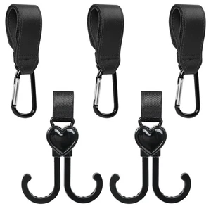Pack de 5 ganchos para cochecito para colgar bolsas y compras, (3+2) ganchos... - Imagen 1 de 7