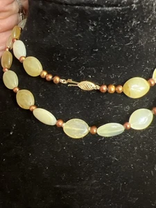 Vintage signierter JewelMak 30" Strang Montana Achat 14K Verschluss - Bild 1 von 6