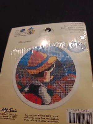 Disney Dreams Pinocchio Mini Round Counted Cross Stitch Kinkade Studios  - Image 1 of 4