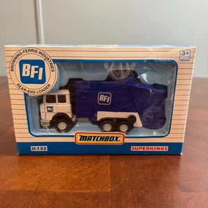 1996 Matchbox Superkings K-133 BFI Garbage Truck Rear-End Loader MIB Vintage - Picture 1 of 9