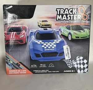 Track Master 1/64 Scale Slot Racing Set Car Racing Collision Track Plug And Go - Imagen 1 de 11