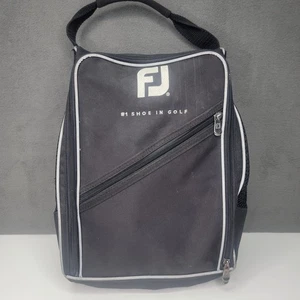 FootJoy Golf Shoe Bag Black White FJ Logo Travel Zipper Pocket Carry Handle Case - Picture 1 of 9