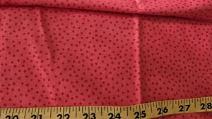 43 in wide x 1 yds cotton MBT red dots on pink free shipping whole piece - Picture 1 of 2