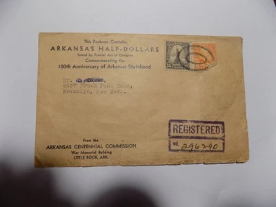 1936 Arkansas Centennial Commission Commemorative Half Dollars Envelope - Image 1 of 2