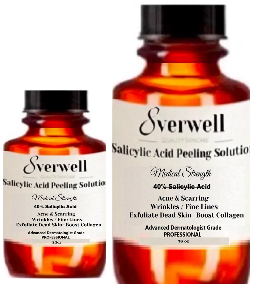 8oz 40% Salicylic Acid Peel Solution, Acne, Scars, Blemished, Sun Damage - Image 1 of 1