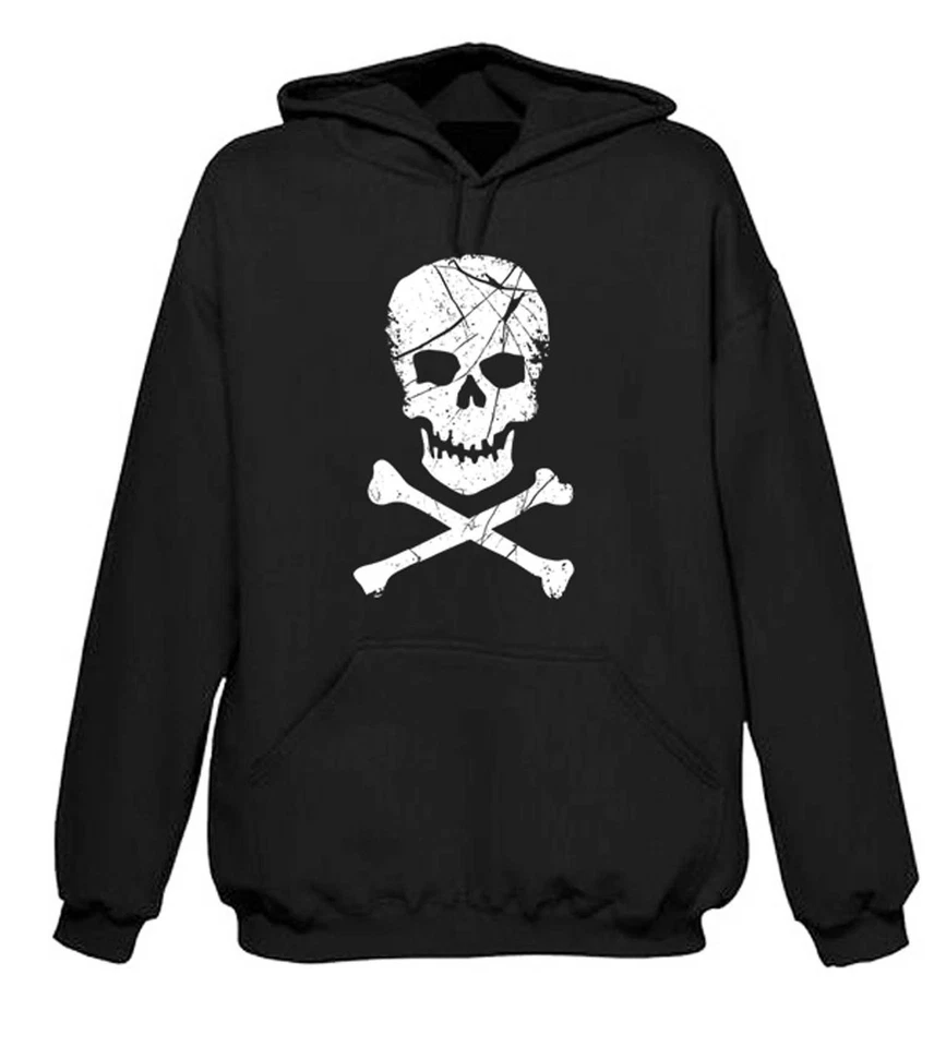 Schädel & Gekreuzte Knochen Kapuzenpulli - Piraten Kostüm Gothic T-Shirt - Bild 1 von 1