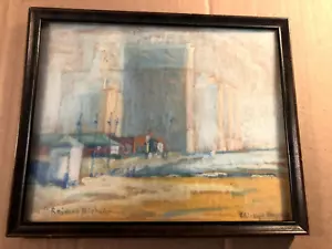 Rare Antique Signed Original Chicago Skyline Painting 1929 - Picture 1 of 8