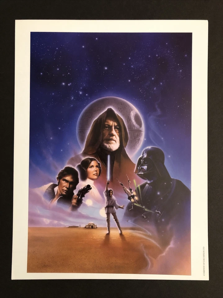 Impresión de póster artístico de película Star Wars Episodio IV Luke Leia Han Solo 9x12 John Alvin Foto 1 de 1