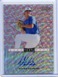 2017 Leaf Perfect Game All-American Metal Purple Star Ethan Hankins Auto 4/9 - Picture 1 of 1
