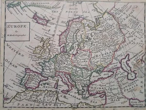 1732 Herman Moll Mapa Europe Europa Map Carte Mappa Geografica Geográfico - Picture 1 of 2