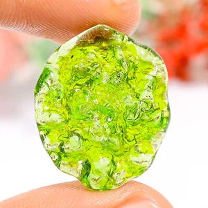 13.00 Cts. 100% Natural Outstanding Moldavite 24X20X5 MM Cabochon Loose Gemstone - Picture 1 of 3
