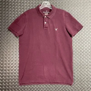 American Eagle Outfitters Polo Uomo Marrone Rosso Core Flex Abbigliamento Casual S - Foto 1 di 7