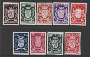 BÉLGICA - 1945 ANTI - TB FUND Juego de 9 ABRIGOS de ARMAS MUH - Imagen 1 de 1