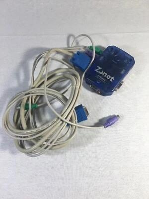 ZONET KVM3002 2 PORT KVM SWITCH W Cables,No Power Cord - Image 1 of 3