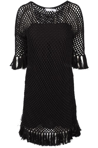 MINI ABITO CHRISTIAN DIOR NERO ALL'UNCINETTO FR 36 UK 8