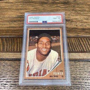 1962 Topps PSA 8 Vic Power Baseball Card #445 NEW LABEL!!!!