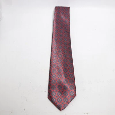 Corbata Ketch para hombre 56 pulgadas multicolor satinado brillo borgoña geo medallón ajustada Foto 1 de 4