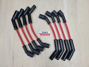 Ton's Black Ceramic LS Red Spark Plug Wire Set 45 Corvette Camaro GMC Silverado - Picture 1 of 4