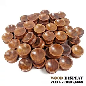 2 piezas/5 piezas-50 piezas 1 pulgada pedestal de madera soporte de esfera/huevo soporte de calidad de madera AAA - Imagen 1 de 14
