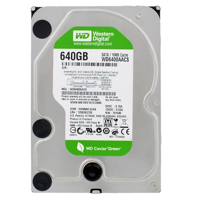 Western Digital Verde 640GB WD6400AACS 7200U/Min 16MB SATA II 3,5 " Pollici - Immagine 1 di 4