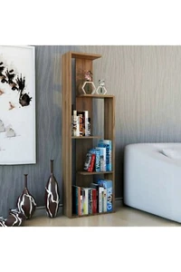 KayRana Wand Walnut Colour Slimline Designer Bookcase Storage - Picture 1 of 4