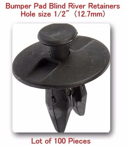100 Pcs #5672 Bumper Pad Blind Rivet Retainers Hole size 1/2" 12.7mm Fits: GM - Picture 1 of 2