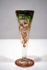 VASE Ludwig MOSER Karlsbad vase cornet émaillé dégradé vert 1880 enameled glass