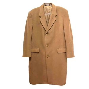 Smiths Bermuda Cashmere Coat Men SZ 44 S Vintage 1970s Made in England Tan Gent - Picture 1 of 12