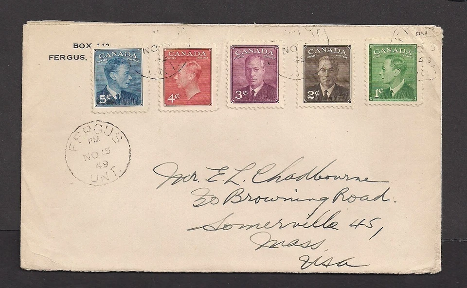 CANADA 1949 FDC King George VI 284-288 - Image 1 of 1