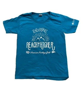 American Heritage Girls t-shirt AHG Tenderheart Reach Higher Size YS Turquoise - Picture 1 of 6