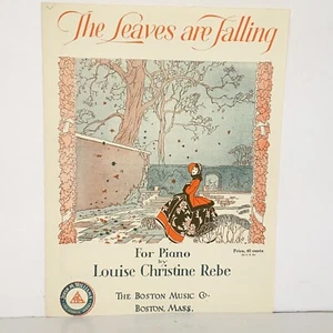 Vintage 1930 The Leaves Are Falling Piano Sheet Music by Louise Christine Rebe - Picture 1 of 11