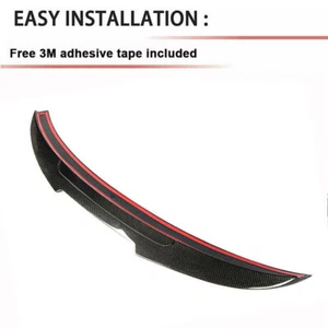For AUDI A3 S3 RS3 Sedan 2014-2019 Real Carbon Rear Trunk Spoiler HIGH KICK Wing - Picture 1 of 11