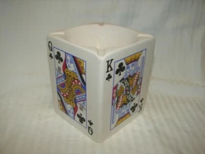 Tarjetas de juego vintage de cenicero de cerámica King Queen Spade Jack cenicero de tabaco - Imagen 1 de 4