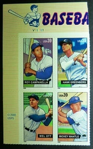 4080 - 4083 MNH 2006 39c Baseball Sluggers PB Campanella Ott Mantle Greenberg - Picture 1 of 1