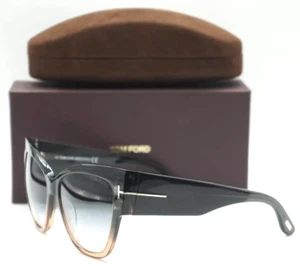 TOM FORD TF 371 20B CRYSTAL GREY FADE/BLUE GREY GRADIENT LENS SUNGLASSES 57-16 - Picture 1 of 7