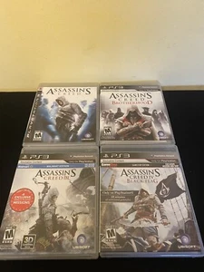 Assassin's Creed PS3 LOT of 4 - Assassins Creed 1, 3, Brotherhood & Black Flag - Picture 1 of 6