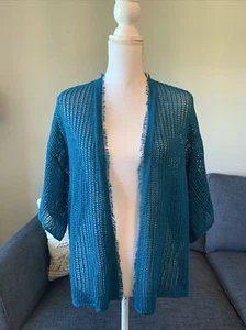 Cardigan corto in lino biologico EILEEN FISHER nuovo in gioiello taglia M - Foto 1 di 7